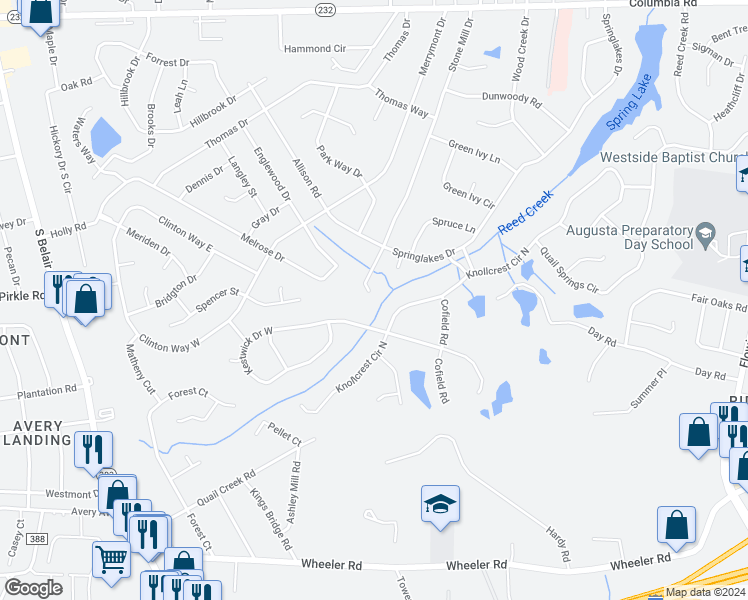 map of restaurants, bars, coffee shops, grocery stores, and more near 186 Stone Mill Drive in Martinez