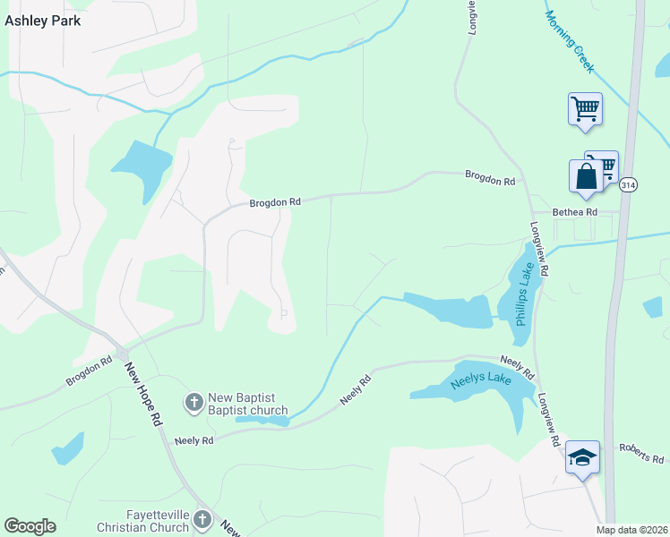 map of restaurants, bars, coffee shops, grocery stores, and more near 135 Lang Drive in Fayetteville
