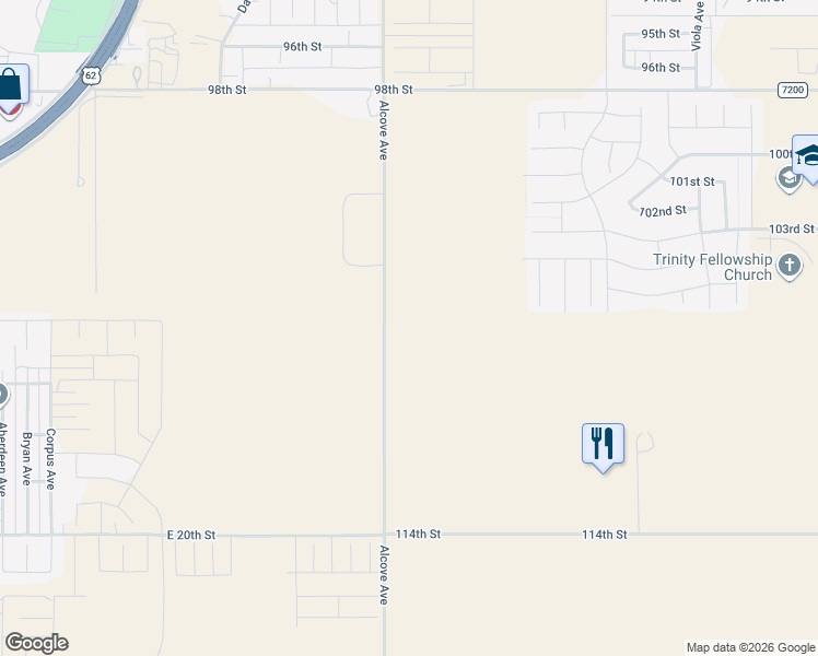 map of restaurants, bars, coffee shops, grocery stores, and more near 10609 County Road 1500 in Wolfforth