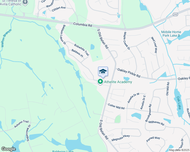 map of restaurants, bars, coffee shops, grocery stores, and more near 1602 Baldwin Lakes Drive in Grovetown