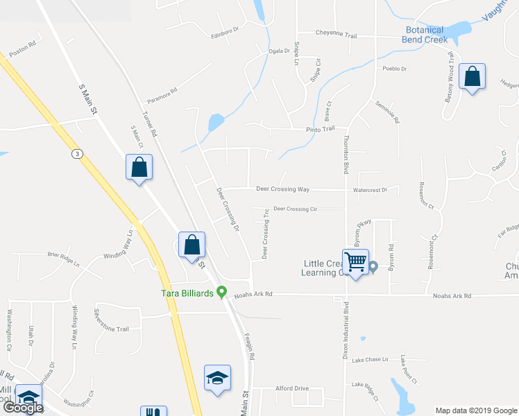 map of restaurants, bars, coffee shops, grocery stores, and more near 1692 Deer Crossing Circle in Jonesboro