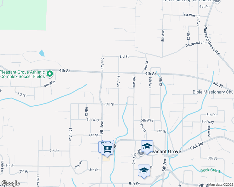 map of restaurants, bars, coffee shops, grocery stores, and more near 444 8th Avenue in Pleasant Grove