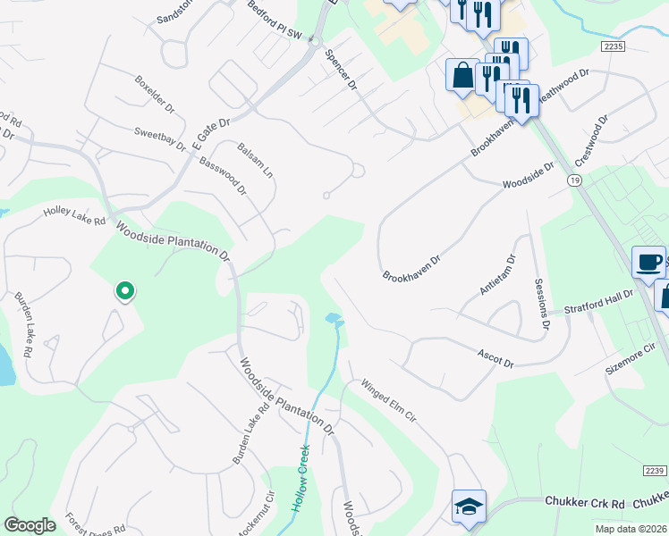map of restaurants, bars, coffee shops, grocery stores, and more near 151 Spring Stone Court in Aiken