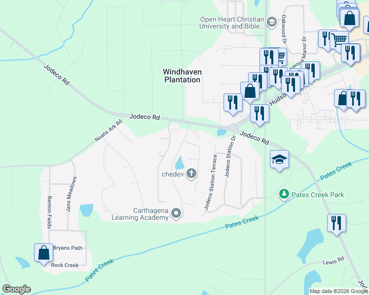map of restaurants, bars, coffee shops, grocery stores, and more near 49 Summer Leigh Drive in Stockbridge