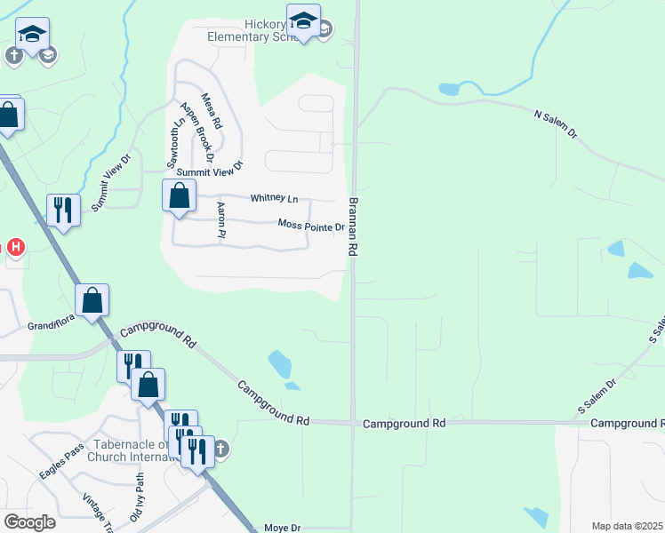 map of restaurants, bars, coffee shops, grocery stores, and more near 575 Brannan Road in McDonough