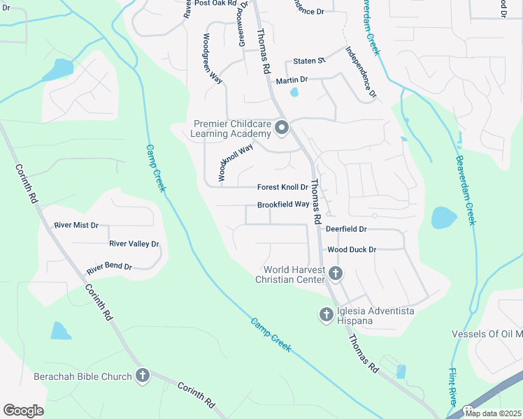 map of restaurants, bars, coffee shops, grocery stores, and more near 476 Brookfield Way in Jonesboro