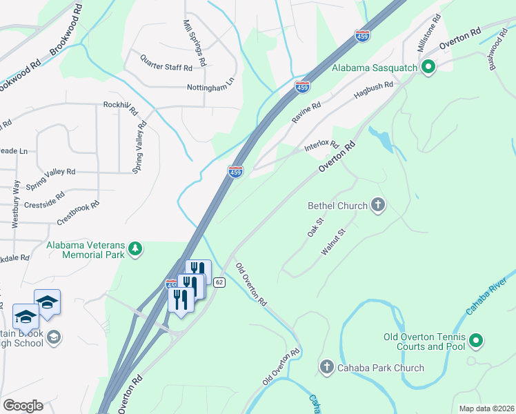 map of restaurants, bars, coffee shops, grocery stores, and more near 744 Hagbush Road in Irondale
