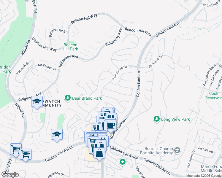 map of restaurants, bars, coffee shops, grocery stores, and more near 9 Newcastle Lane in Laguna Niguel
