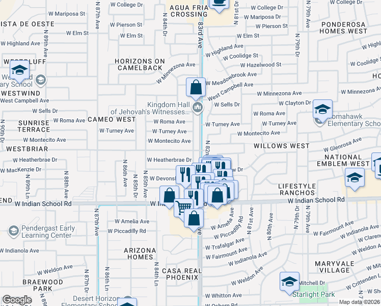 map of restaurants, bars, coffee shops, grocery stores, and more near in 