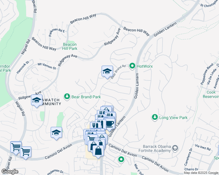 map of restaurants, bars, coffee shops, grocery stores, and more near 9 Newcastle Lane in Laguna Niguel