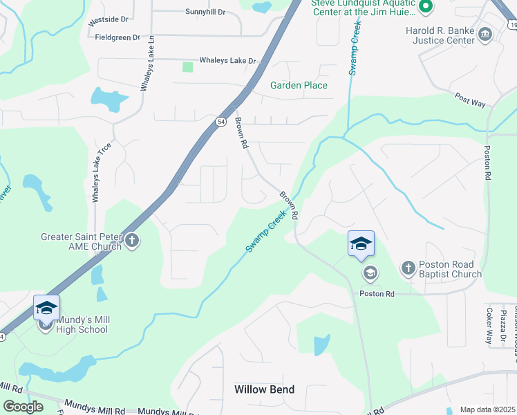 map of restaurants, bars, coffee shops, grocery stores, and more near 9429 Flowering Trail in Jonesboro
