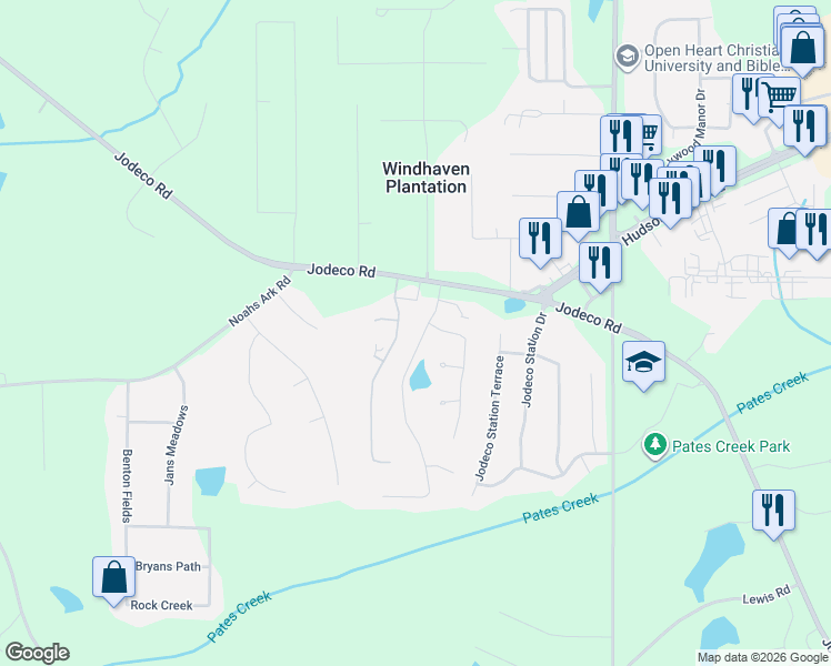 map of restaurants, bars, coffee shops, grocery stores, and more near 52 Summer Leigh Drive in Stockbridge