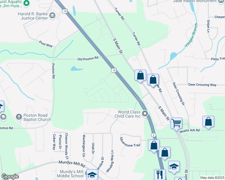 map of restaurants, bars, coffee shops, grocery stores, and more near 9444 Cedar Grove Court in Jonesboro