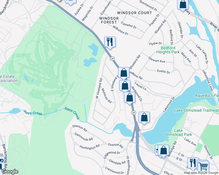 map of restaurants, bars, coffee shops, grocery stores, and more near 2400 Seminole Road in Augusta