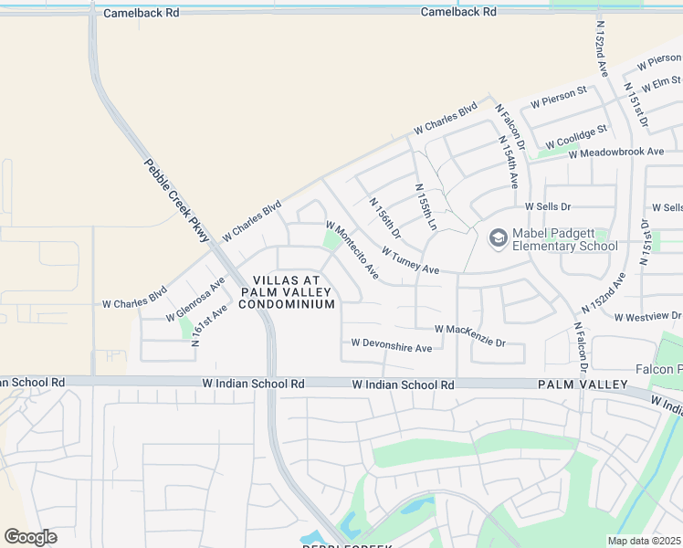 map of restaurants, bars, coffee shops, grocery stores, and more near 15681 West Glenrosa Avenue in Goodyear
