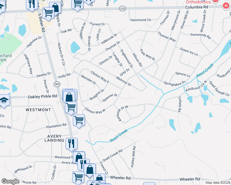 map of restaurants, bars, coffee shops, grocery stores, and more near 4103 Spencer Street in Martinez