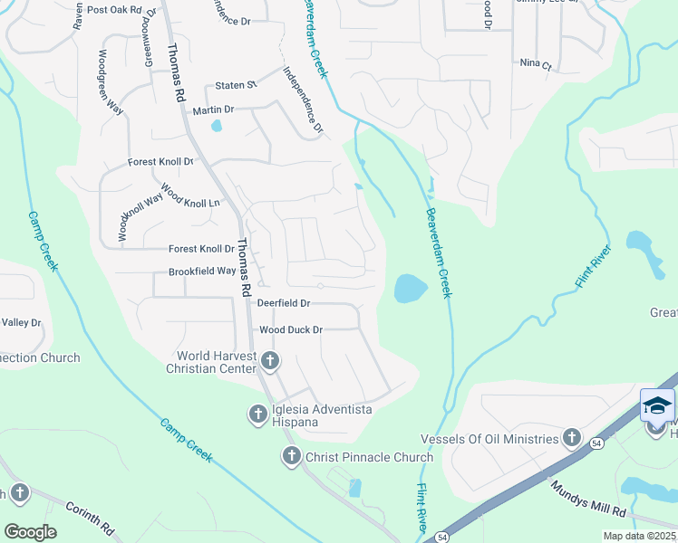 map of restaurants, bars, coffee shops, grocery stores, and more near 9537 Fairway Turn in Jonesboro