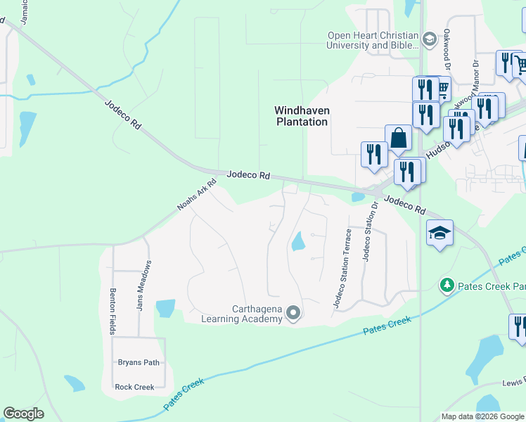map of restaurants, bars, coffee shops, grocery stores, and more near 321 Hayden Court in Stockbridge