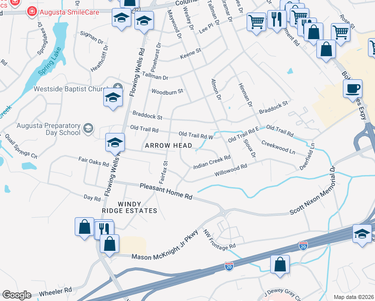 map of restaurants, bars, coffee shops, grocery stores, and more near 4060 Raintree Dr in Martinez