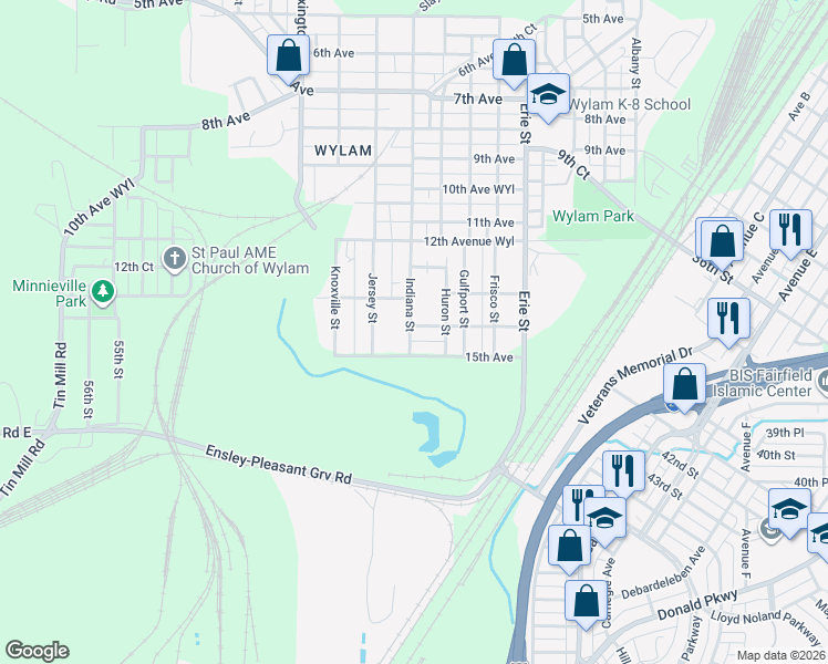 map of restaurants, bars, coffee shops, grocery stores, and more near 4429 14th Avenue in Birmingham