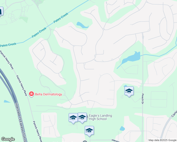 map of restaurants, bars, coffee shops, grocery stores, and more near 510 Cypress Point in McDonough
