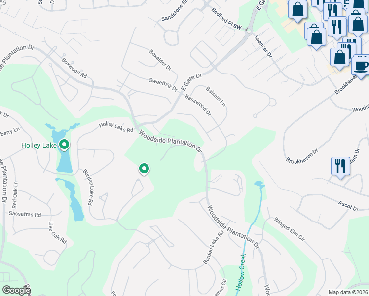map of restaurants, bars, coffee shops, grocery stores, and more near 117 Club Villas Drive East in Aiken