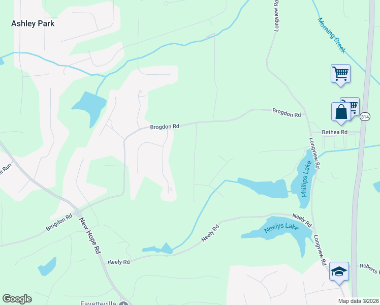 map of restaurants, bars, coffee shops, grocery stores, and more near 135 Lang Drive in Fayetteville