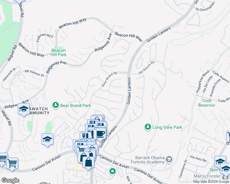 map of restaurants, bars, coffee shops, grocery stores, and more near 9 Gray Stone Way in Laguna Niguel