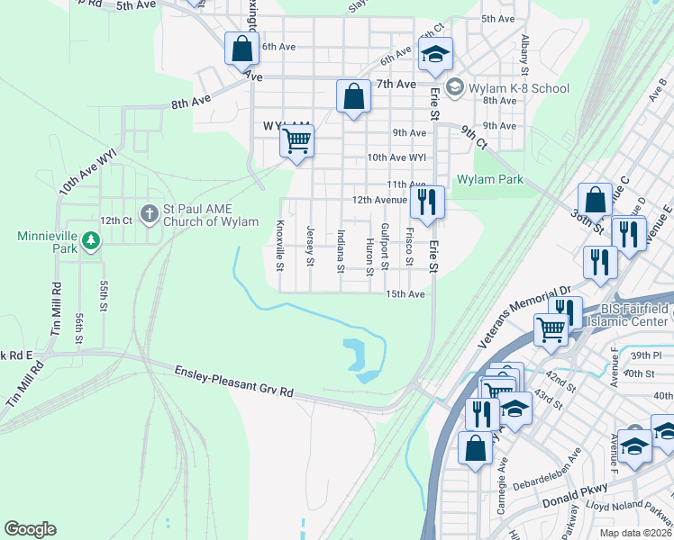 map of restaurants, bars, coffee shops, grocery stores, and more near 4429 14th Avenue in Birmingham