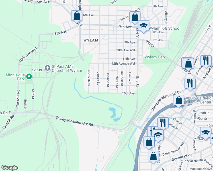 map of restaurants, bars, coffee shops, grocery stores, and more near 4429 14th Avenue in Birmingham