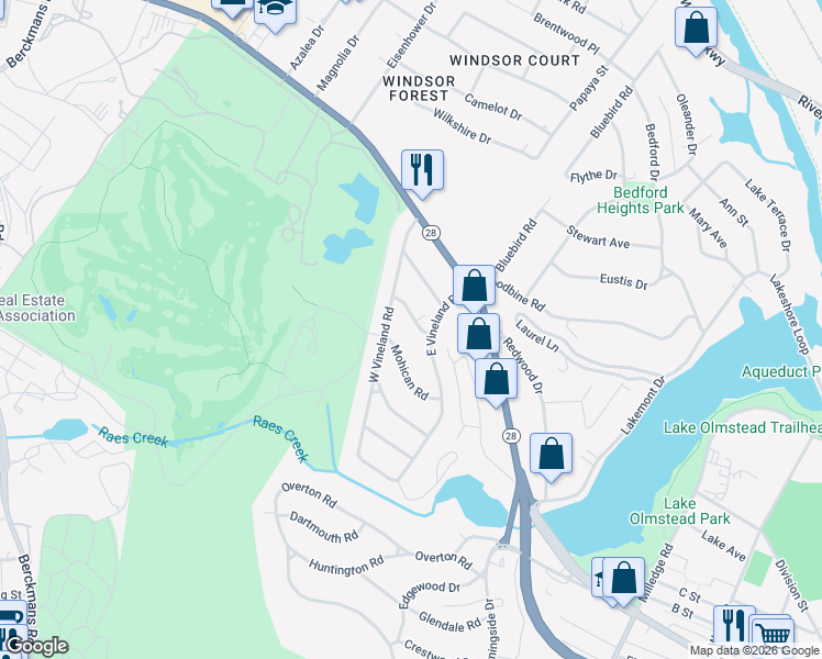 map of restaurants, bars, coffee shops, grocery stores, and more near 2400 Seminole Road in Augusta