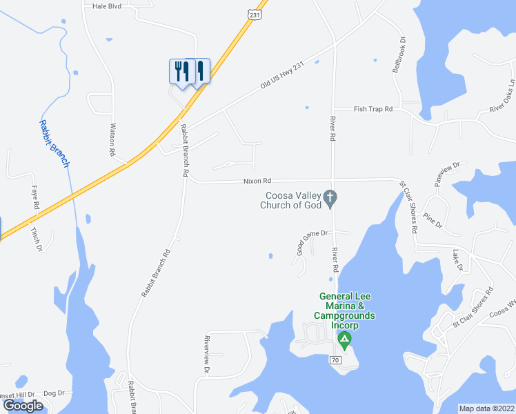 map of restaurants, bars, coffee shops, grocery stores, and more near 250 Nixon Road in St. Clair County