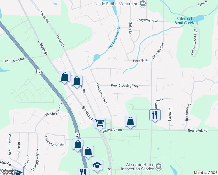map of restaurants, bars, coffee shops, grocery stores, and more near 1650 Deer Crossing Circle in Jonesboro