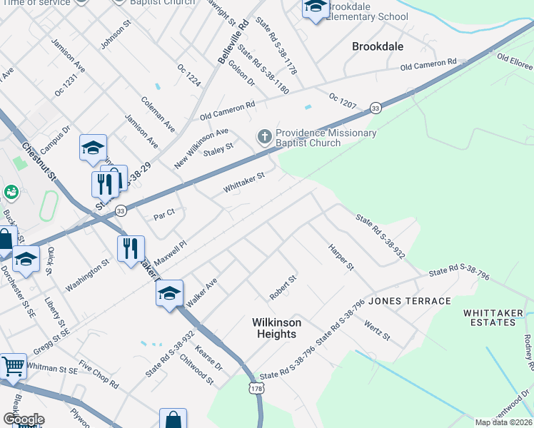 map of restaurants, bars, coffee shops, grocery stores, and more near 2101-2199 State Road S-38-768 in Orangeburg