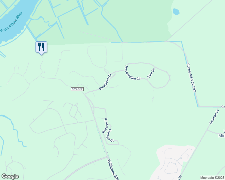 map of restaurants, bars, coffee shops, grocery stores, and more near 27 Tea Olive Court in Pawleys Island