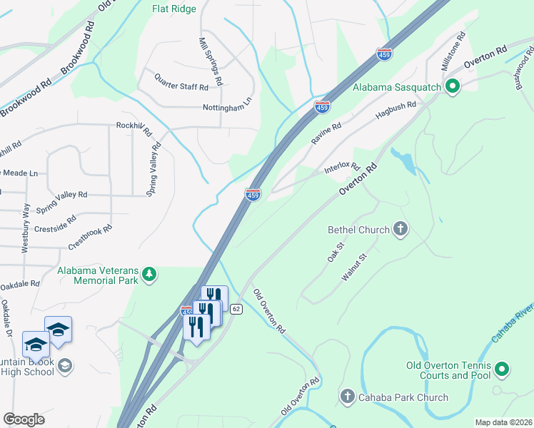 map of restaurants, bars, coffee shops, grocery stores, and more near 744 Hagbush Road in Irondale