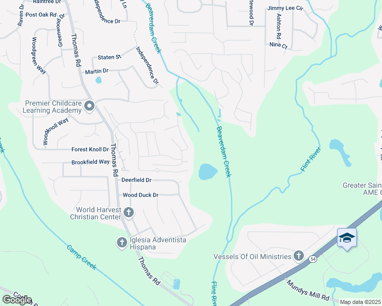 map of restaurants, bars, coffee shops, grocery stores, and more near 226 Woodwind Way in Jonesboro