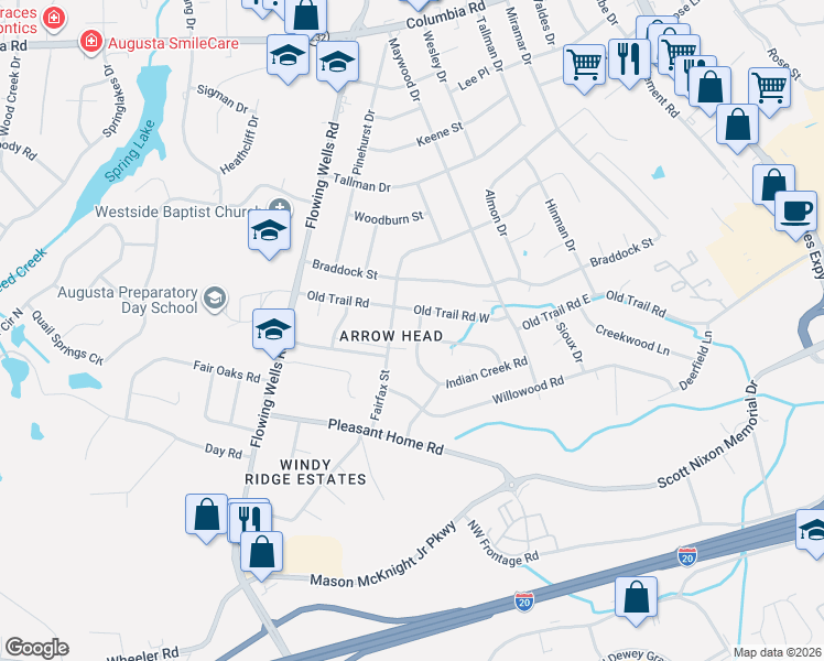 map of restaurants, bars, coffee shops, grocery stores, and more near 4060 Raintree Drive in Martinez