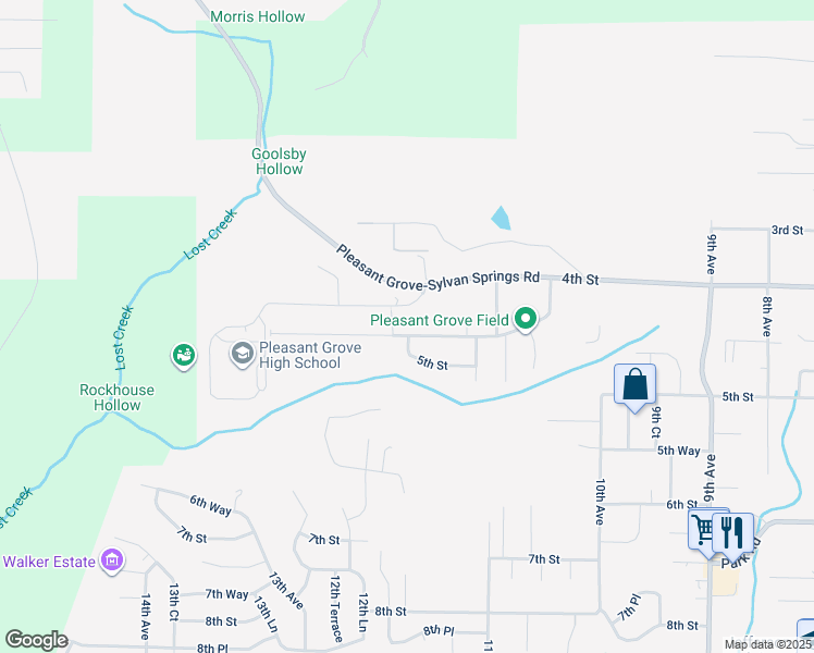 map of restaurants, bars, coffee shops, grocery stores, and more near 1137 5th Street in Pleasant Grove