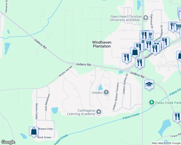 map of restaurants, bars, coffee shops, grocery stores, and more near 321 Hayden Court in Stockbridge