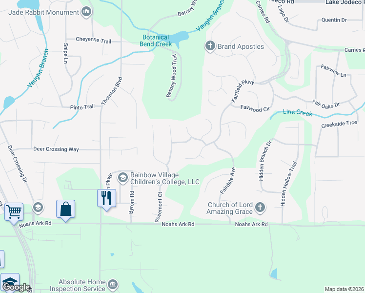 map of restaurants, bars, coffee shops, grocery stores, and more near 2066 Fairmont Run in Jonesboro