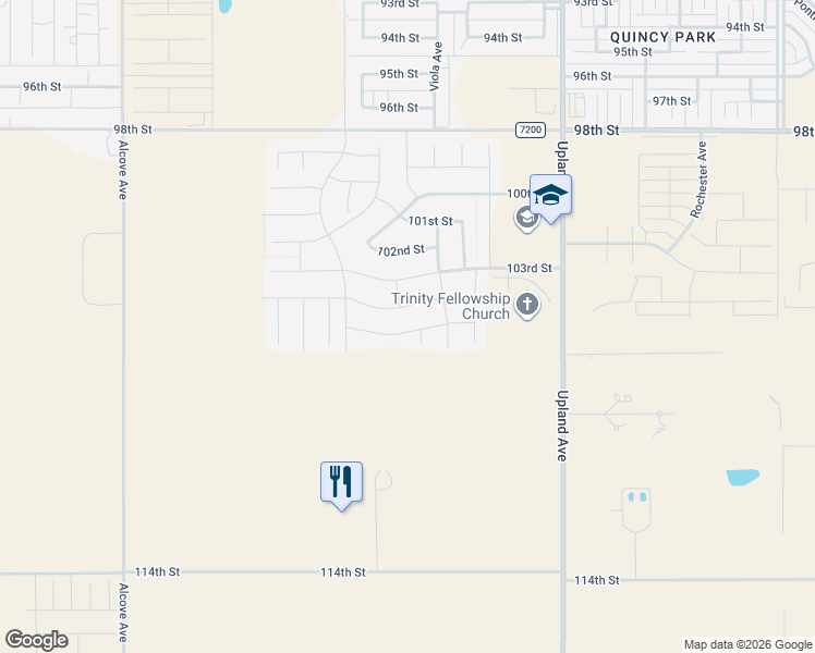 map of restaurants, bars, coffee shops, grocery stores, and more near 7431 104th Street in Lubbock