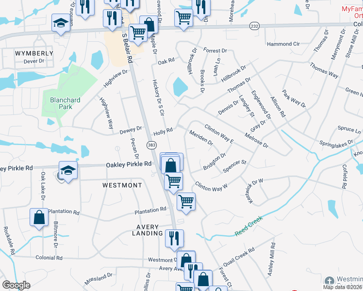 map of restaurants, bars, coffee shops, grocery stores, and more near 692 Clinton Way East in Martinez