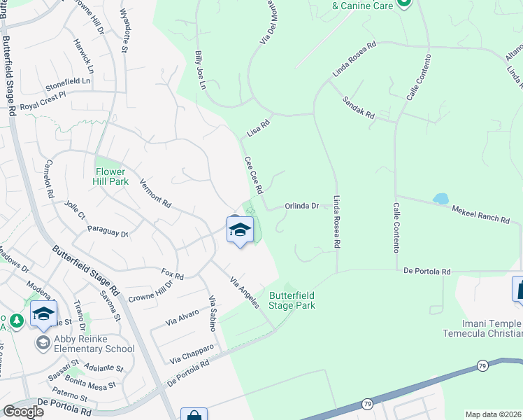 map of restaurants, bars, coffee shops, grocery stores, and more near 33550 Orlinda Drive in Temecula