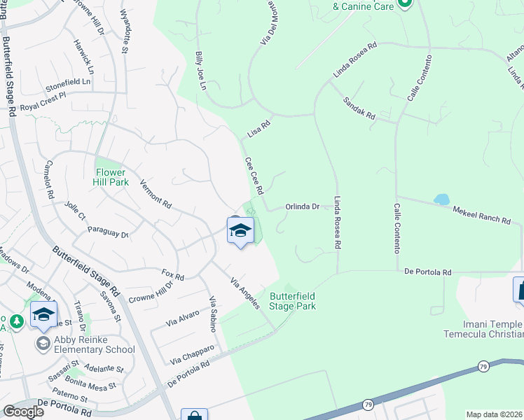 map of restaurants, bars, coffee shops, grocery stores, and more near 33550 Orlinda Drive in Temecula