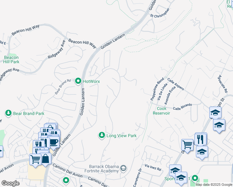 map of restaurants, bars, coffee shops, grocery stores, and more near 1 Searidge in Laguna Niguel