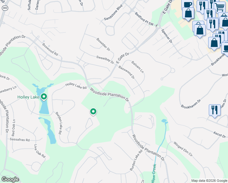map of restaurants, bars, coffee shops, grocery stores, and more near 148 Crane Court in Aiken