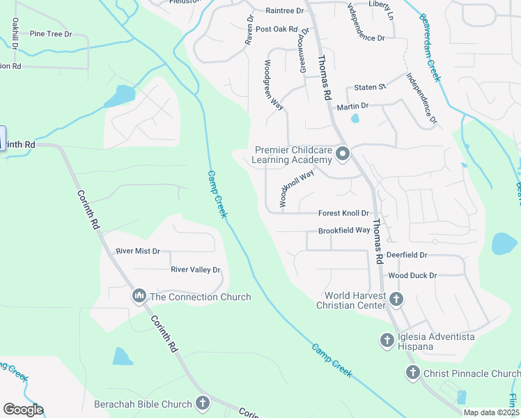 map of restaurants, bars, coffee shops, grocery stores, and more near 9409 Forest Knoll Drive in Jonesboro
