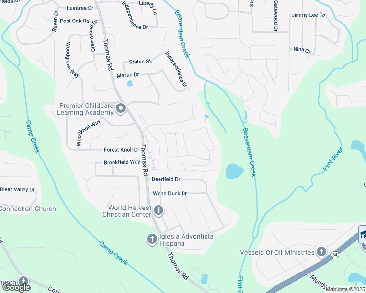 map of restaurants, bars, coffee shops, grocery stores, and more near 232 Willow Springs Drive in Jonesboro