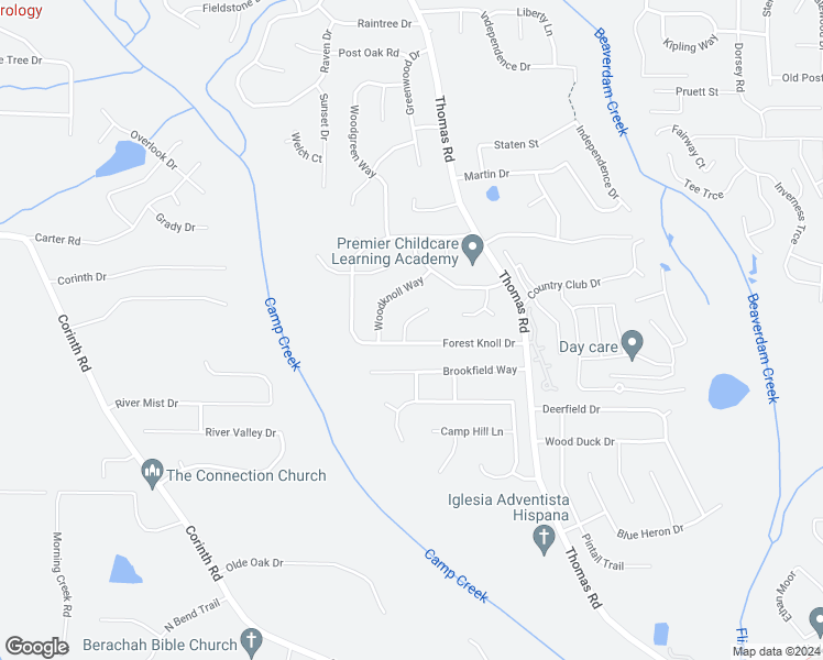 map of restaurants, bars, coffee shops, grocery stores, and more near 9396 Woodloop Court in Jonesboro